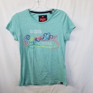 Green Rainbow Embroidered SuperDry Women's Tee